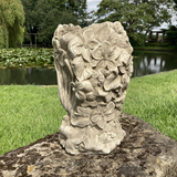 STONE GARDEN ELF QUEEN GREEN LADY FACE HEAD PLANTER POT ORNAMENT