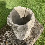 STONE GARDEN ELF QUEEN GREEN LADY FACE HEAD PLANTER POT ORNAMENT