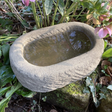 STONE GARDEN RUSTIC OVAL ROCKERY BIRD BATH MINI POND TROUGH