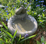 STONE GARDEN DOVES BIRD SEED FEEDER ORNAMENT STATUE