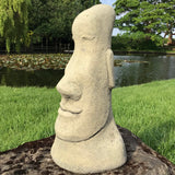 STONE GARDEN EASTER ISLAND HEAD TIKI STATUE MOAI ORNAMENT