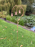 METAL SNOWDROP BELLS BIRD GARDEN STAKE DECORATION