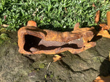 METAL RUSTY CAST IRON LYING PIGLET / PIG STATUE GARDEN ORNAMENT