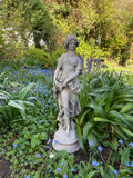 STONE GARDEN GARLAND GIRL LADY STATUE FIGURE