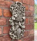 STONE GARDEN LARGE CELTIC GREEN MAN LEAF FACE WALL PLAQUE