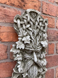 STONE GARDEN LARGE CELTIC GREEN MAN LEAF FACE WALL PLAQUE