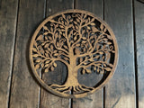 RUSTY METAL BIRDS SWIRL TREE GARDEN WALL PLAQUE