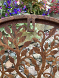 RUSTY METAL BIRDS SWIRL TREE GARDEN WALL PLAQUE