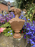 METAL RUSTY CAST IRON ATHENA BUST LADY STATUE HEAD GARDEN ORNAMENT