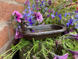 SMALL METAL CAST IRON BATH TUB STYLE BIRD BATH / FEEDER STATUE GARDEN ORNAMENT