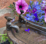 SMALL METAL CAST IRON BATH TUB STYLE BIRD BATH / FEEDER STATUE GARDEN ORNAMENT