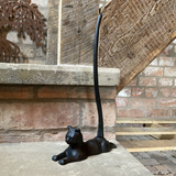 CAST IRON BLACK CAT KITCHEN / TOILET ROLL HOLDER