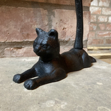 CAST IRON BLACK CAT KITCHEN / TOILET ROLL HOLDER