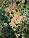 SMALL METAL SOLAR LIGHT FAIRY GARDEN STAKE