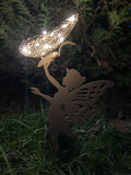 SMALL METAL SOLAR LIGHT FAIRY GARDEN STAKE