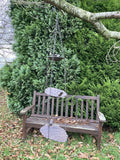 HANGING METAL TRIPLE LEAF BIRD FEEDER