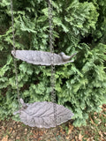 HANGING METAL TRIPLE LEAF BIRD FEEDER