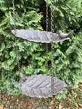 HANGING METAL TRIPLE LEAF BIRD FEEDER