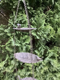 HANGING METAL TRIPLE LEAF BIRD FEEDER