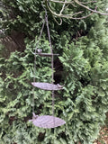 HANGING METAL TRIPLE LEAF BIRD FEEDER