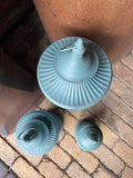 SET OF 3 MOROCCAN STYLE BLUE HANGING LANTERNS