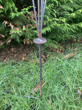 RUSTY METAL JINGLE BELLS GARDEN SPRAY STAKE ORNAMENT