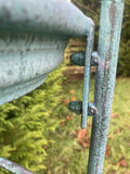 LARGE BLUE METAL TRIPLE BIRD FEEDER / BATH GARDEN ORNAMENT