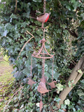 METAL HANGING ROBIN WIND CHIME BELL GARDEN ORNAMENT DECOR