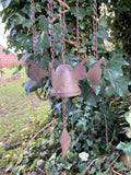 METAL HANGING ROBIN WIND CHIME BELL GARDEN ORNAMENT DECOR