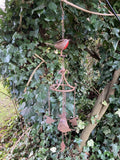 METAL HANGING ROBIN WIND CHIME BELL GARDEN ORNAMENT DECOR