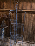LARGE METAL BLUE FOLDING 6 POT PLANT STAND  INDOOR /GARDEN ORNAMENT-LIGHT WEIGHT