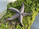 SET OF 2 METAL SMALL CAST IRON STAR FISH POND STATUE GARDEN ORNAMENTS