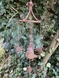 METAL HANGING ROBIN WIND CHIME BELL GARDEN ORNAMENT DECOR