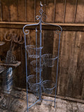 LARGE METAL BLUE FOLDING 6 POT PLANT STAND  INDOOR /GARDEN ORNAMENT-LIGHT WEIGHT