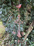 METAL HANGING ROBIN WIND CHIME BELL GARDEN ORNAMENT DECOR