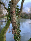 METAL HANGING ROBIN WIND CHIME BELL GARDEN ORNAMENT DECOR