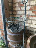 LARGE METAL BLUE FOLDING 6 POT PLANT STAND  INDOOR /GARDEN ORNAMENT-LIGHT WEIGHT