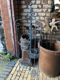 LARGE METAL BLUE FOLDING 6 POT PLANT STAND  INDOOR /GARDEN ORNAMENT-LIGHT WEIGHT