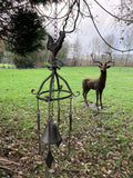 METAL HANGING COCKEREL WIND CHIME BELL GARDEN ORNAMENT DECOR