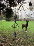 METAL HANGING COCKEREL WIND CHIME BELL GARDEN ORNAMENT DECOR