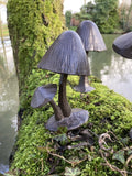 SET OF 3 MINI METAL CAST IRON TOADSTOOLS MUSHROOM SMALL FAIRY GARDEN ORNAMENTS