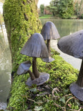 SET OF 3 MINI METAL CAST IRON TOADSTOOLS MUSHROOM SMALL FAIRY GARDEN ORNAMENTS