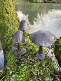 SET OF 3 MINI METAL CAST IRON TOADSTOOLS MUSHROOM SMALL FAIRY GARDEN ORNAMENTS