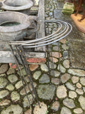 SET OF 10 x 70cm TRADITIONAL RUSTY METAL SEMI-CIRCLE GARDEN PLANT SUPPORTS STEEL