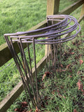 SET OF 10 x 70cm TRADITIONAL RUSTY METAL SEMI-CIRCLE GARDEN PLANT SUPPORTS STEEL