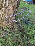 SET OF 10 x 70cm TRADITIONAL RUSTY METAL SEMI-CIRCLE GARDEN PLANT SUPPORTS STEEL
