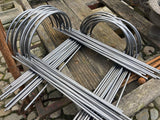 SET OF 10 x 70cm TRADITIONAL RUSTY METAL SEMI-CIRCLE GARDEN PLANT SUPPORTS STEEL