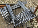 SET OF 10 x 70cm TRADITIONAL RUSTY METAL SEMI-CIRCLE GARDEN PLANT SUPPORTS STEEL