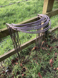SET OF 10 x 70cm TRADITIONAL RUSTY METAL SEMI-CIRCLE GARDEN PLANT SUPPORTS STEEL