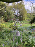 METAL HANGING DRAGONFLY  WIND CHIME BELL GARDEN ORNAMENT DECOR